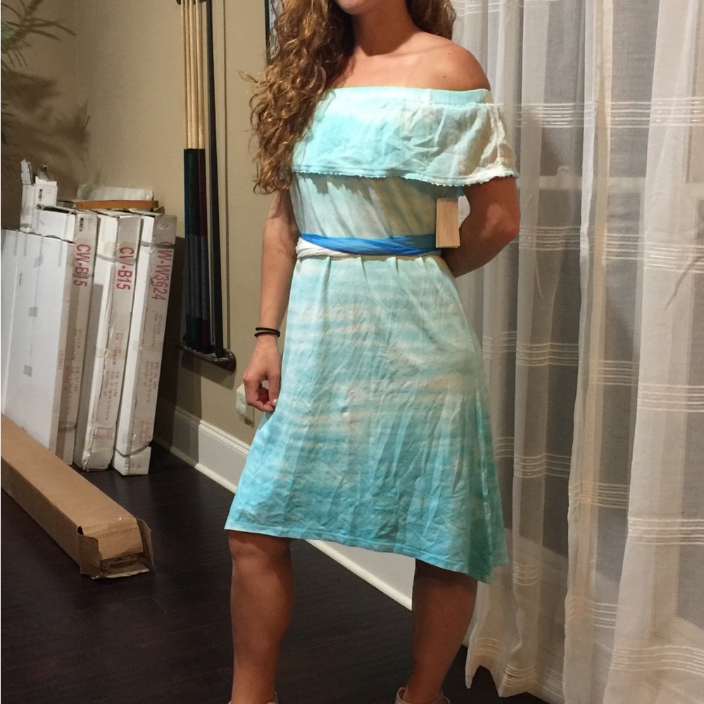 Style & Co Women's Off the Shoulder Ruffled Dress Green Size XX-Large - Picture 3 of 3
